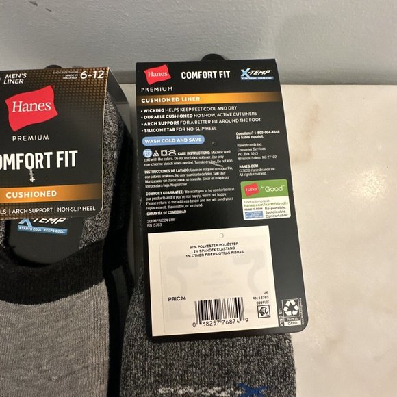 Hanes men’s premium cushioned liner 2 of four (4) socks in each pack total of 8 - Picture 8 of 8